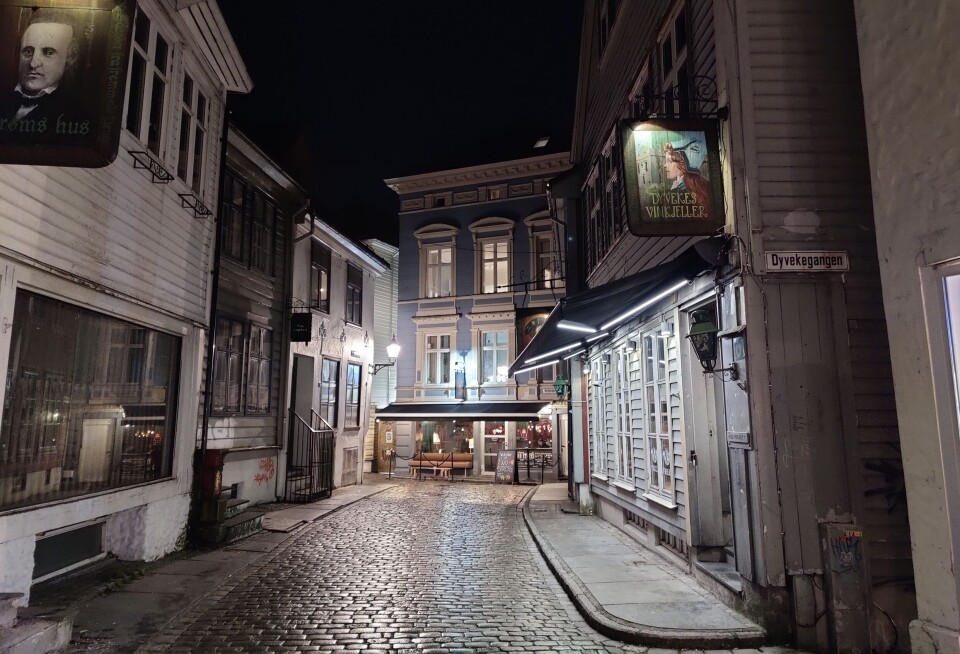 Det er ingenting å si på rammene rundt Dyvekes vinkjeller. Her er det bare til å riste av seg regndråpene og ta turen inn til folketoner og bergenshistorie.