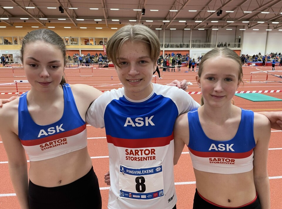 MANGE GULLMEDALJER: Denne trioen plukket med seg mange gullmedaljer under helgens stevne. Sofie Elise Indrebø (f.v.), Haakon Brunborg og Ingrid Straume Sunde.