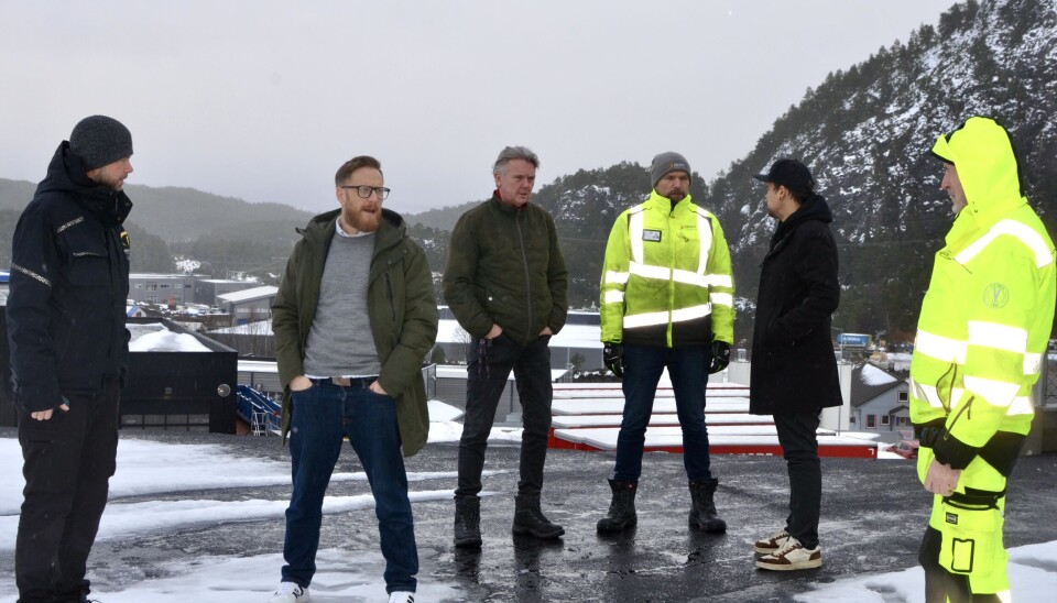 SAMARBEIDSPARTNERE: En gruppe mulige samarbeidspartnere var i går på befaring i festivalområdet. Fra venstre: Marius Veum (prosjektleder for Creative Technology), Petter Zweidorff, Dan Aagotnes (Arrangement-Tjenester og Bergen Expo), Svein Kristian Lekven (daglig leder for Smart utleie), Egil Salvesen og Tom Ingebrigtsen (Arrangement-Tjenester).
