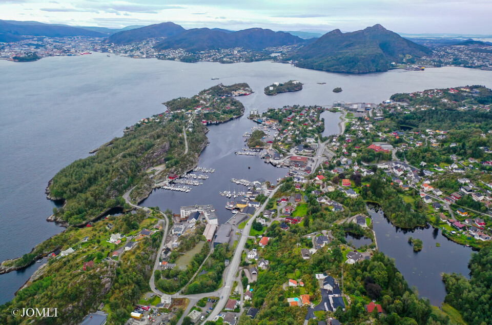 Dronebilde av Florvåg