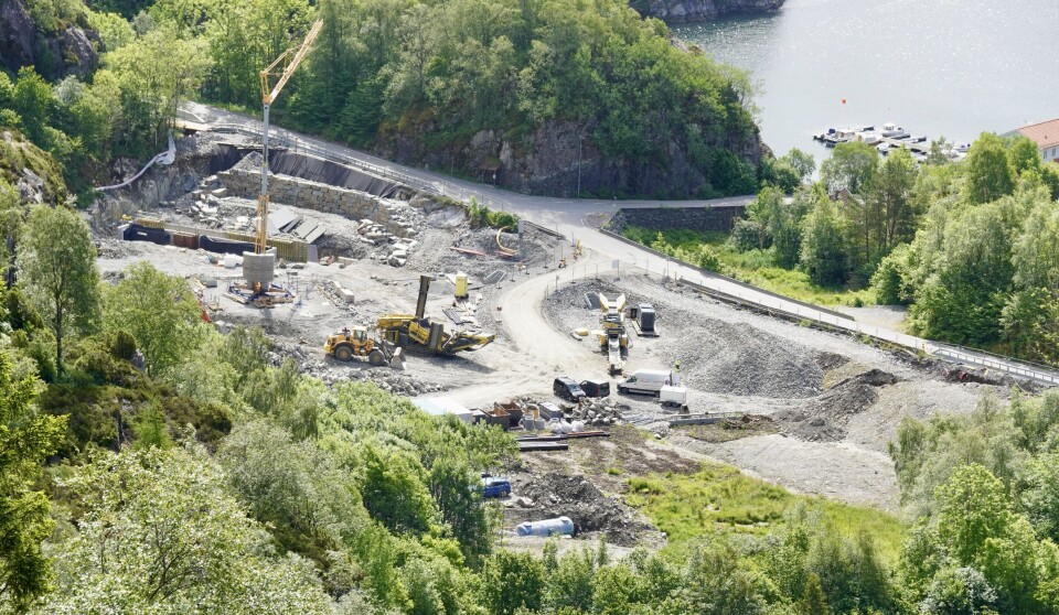 GIGANTPROSJEKT: Søre delen av Askøys avløpsrenseanlegg skal innen 2026 tilknyttes et nytt renseanlegg på Skarholmen, som nå er under utbygging på en 1600 kvadratmeter stor tomt.