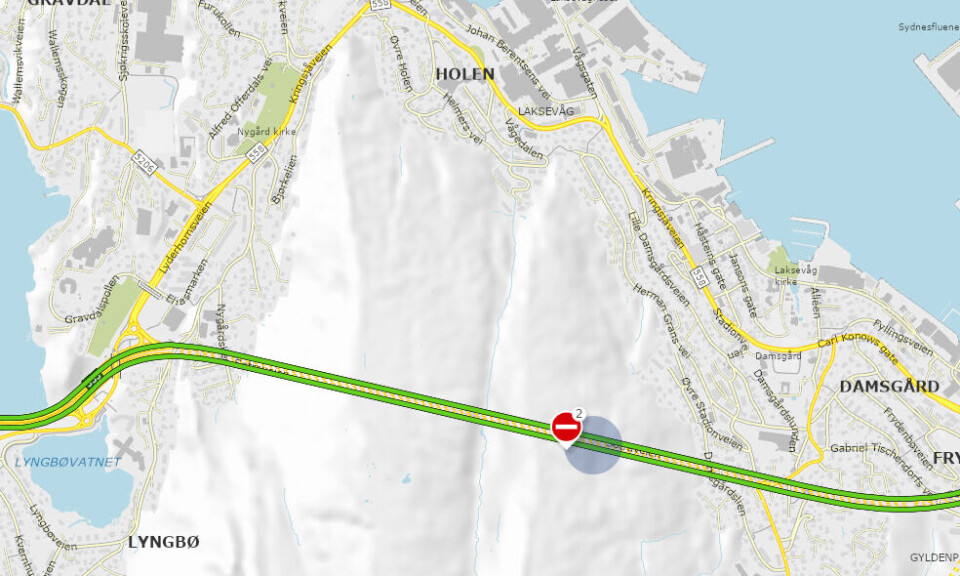 Nå er Damsgårdstunnelen stengt