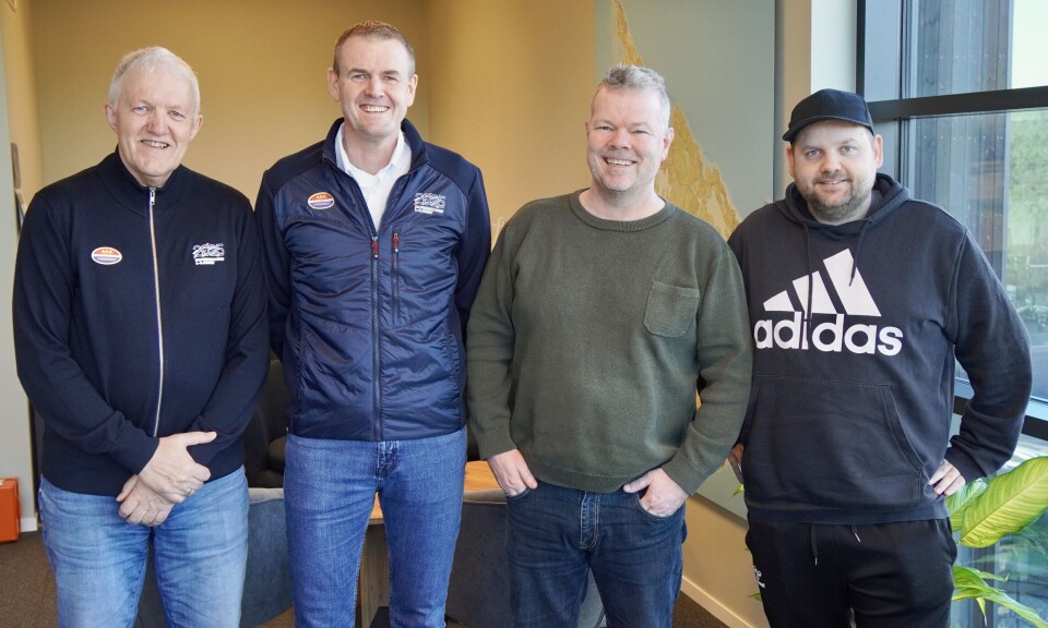 SER FREM TIL NM: - For oss blir denne avtalen bare en bonus, sier Yngve Johnsen. Fra venstre: Odd Maubach, Åge Lavik, Yngve Johnsen og sportsjournalist Thomas Tveit.